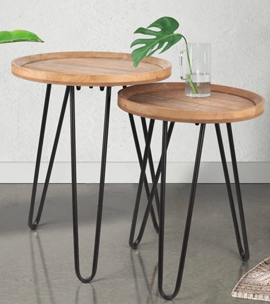 Wood round end table Rental