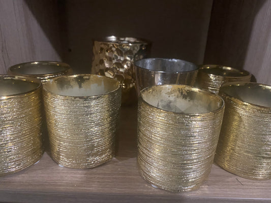 Gold Lined Votive/small Floral Vase