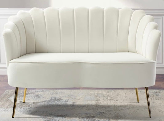 Cream/Gold Velvet Couch