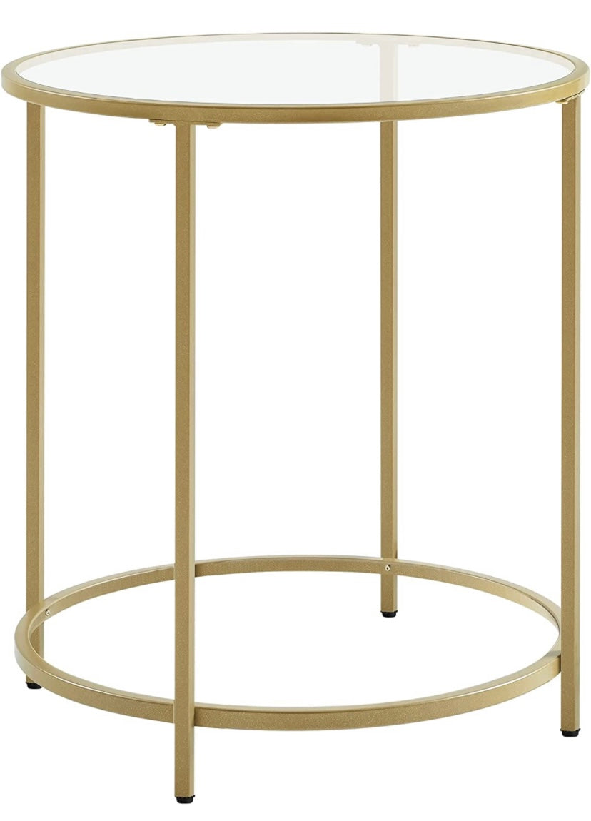 Gold Glass End Table