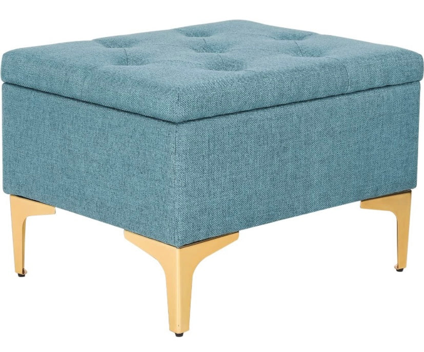 Light Blue top tuft ottoman