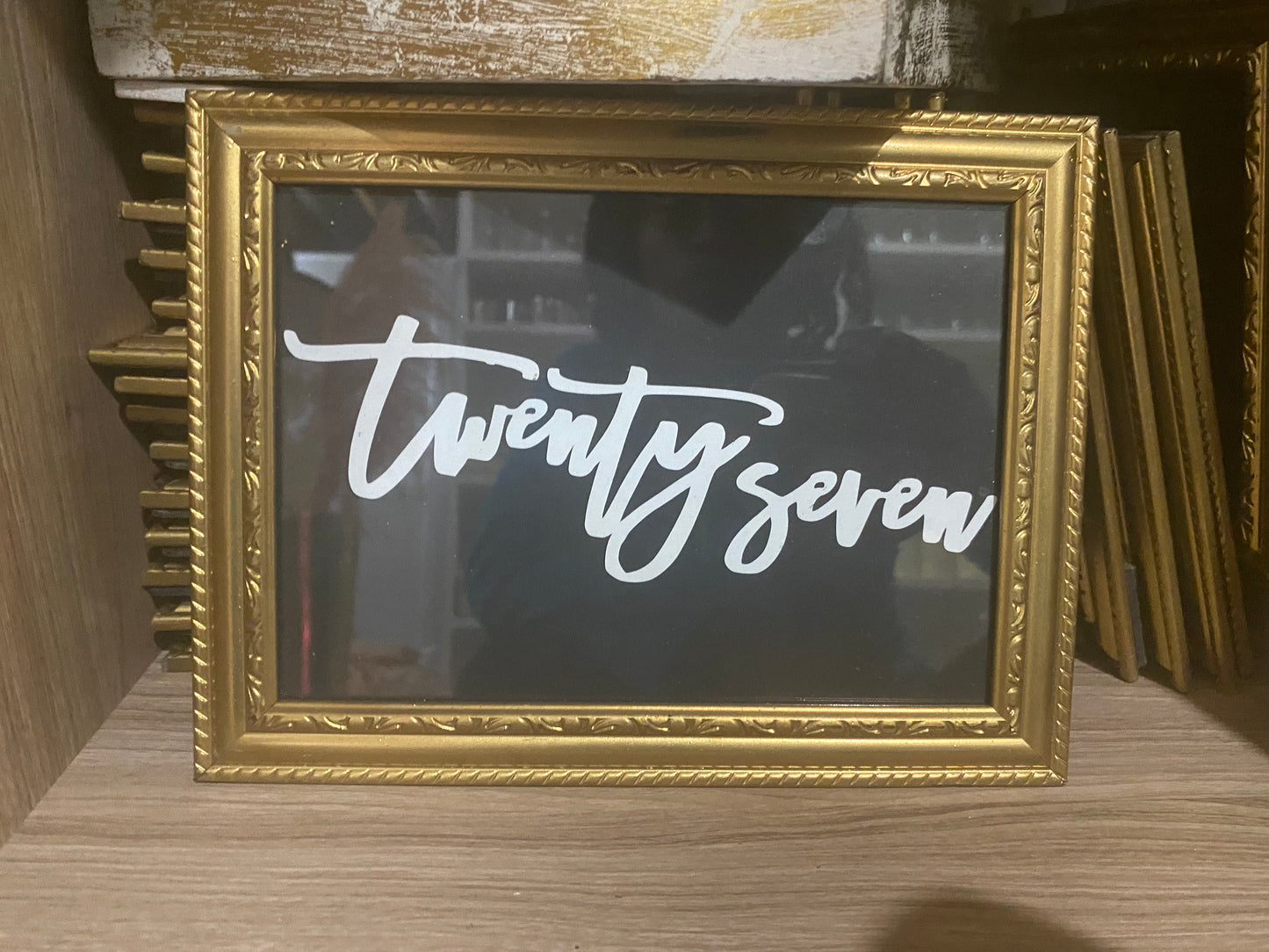 Gold and Black Framed Table Number Rental